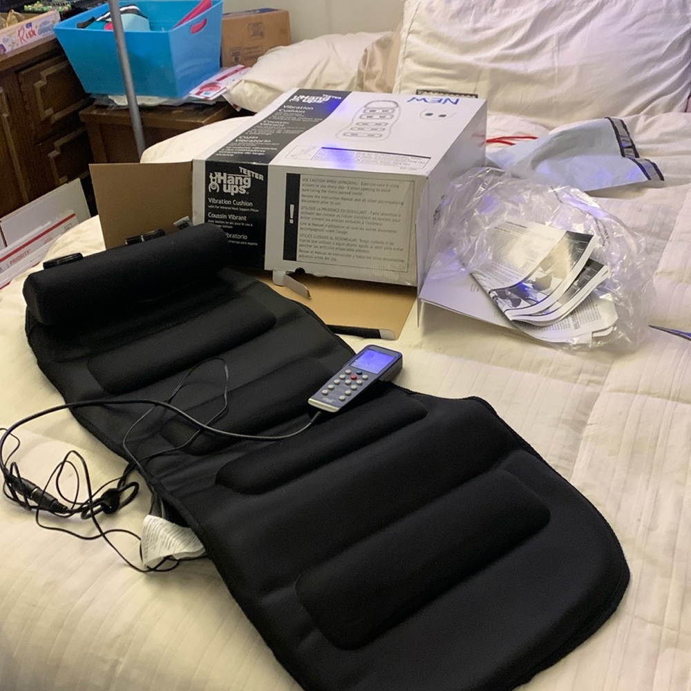Brand new hang ups .vibrating cushion remote control attached with cord